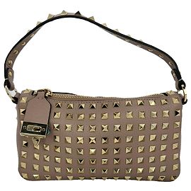 Red Valentino Piccola borsa a tracolla Valentino Garavani Poudre All Over Rockstud in pelle nude