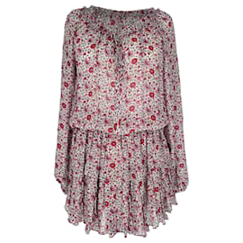 Vestido Popover LoveShackFancy en seda multicolor