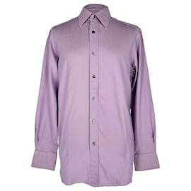 Camicia Tom Ford con bottoni in cotone viola