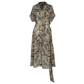 Vestido camisero midi con cinturón estampado Lauren Ralph Lauren en poliéster multicolor