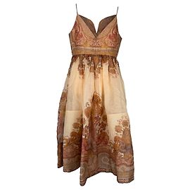 Abito midi drappeggiato Illustration di Zimmermann in lino multicolore