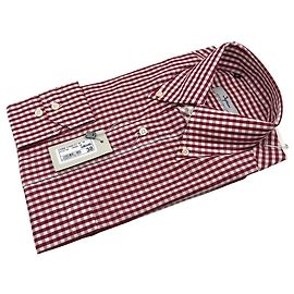 Autre Marque Camicia a maniche lunghe a quadretti bordeaux Ingram Vintage anni '90 da uomo Taglia 38/15