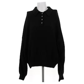 Autre Marque Schwarzer Pullover mit Knopfloch