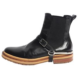 Dries Van Noten Botines de piel negra - talla UK 8