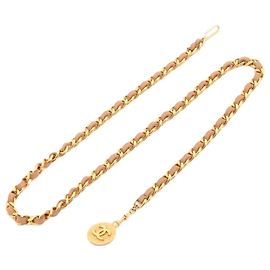 Chanel Cintura con catena Coco Mark 1982 beige e oro