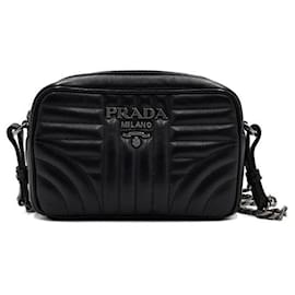 Mini borsa a tracolla in pelle nera - Prada