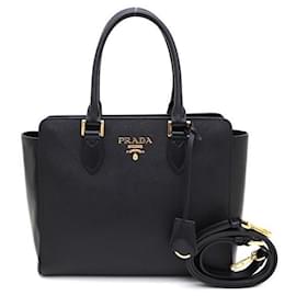 Prada Borsa Tote e Borsa a Spalla Saffiano Gold Logo Top Handle