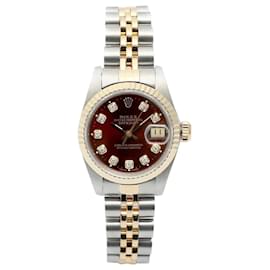 Rolex Lady Datejust Uhr Kakaofarbenes Zifferblatt Zehn Diamantbesatz