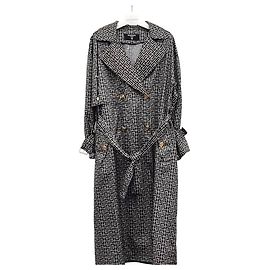 Balmain Monogramm-Jacquard-Trenchcoat