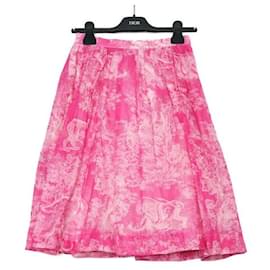 Falda acampanada de sarga de algodón rosa - Dior