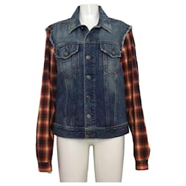 Alexander Mcqueen Chaqueta vaquera de cuadros para mujer