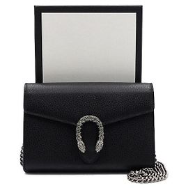 Gucci Portafoglio con catena Dionysus GG Supreme nero