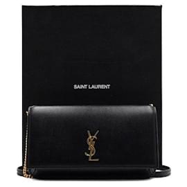 Saint Laurent Custodia per telefono con tracolla in pelle Monogram con catena dorata e borsa a tracolla