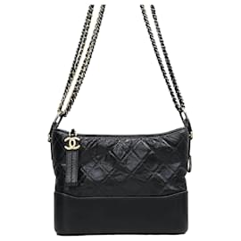 Sac Hobo Gabrielle Medium Noir avec Bijoux Dorés - Chanel