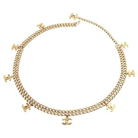Doppelketten-Gürtel mit goldenem CC-Anhänger - Chanel