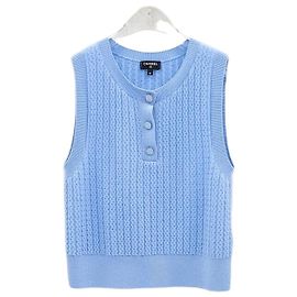 Chanel Top sem mangas de malha de cashmere Pre-Collection