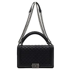 Chanel Vintage Kalbsleder Top Handle Boy Large Around Chain Tote Bag