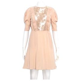Miu Miu Vestido de seda y encaje para mujer