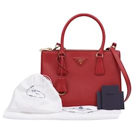 Galleria Medium Saffiano Leder Tote Bag Rot - Prada