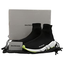 Balenciaga Zapatillas Speed Trainer Negro Blanco Amarillo Neón