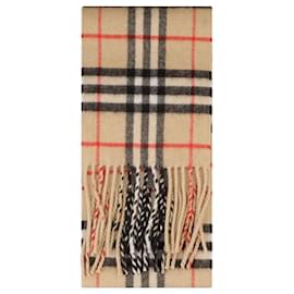Burberry Sciarpa Slim Check in cashmere Sand