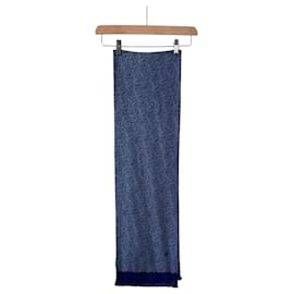 Sciarpa reversibile in seta Chandal Check Blu Grigio - Hermès