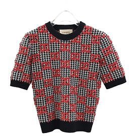 Gucci Maglia a maniche corte in lana morbida jacquard gg GG