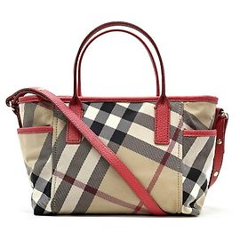 Burberry Borsa in tela two-way rossa