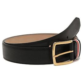 Pebble Grain Stripe Loop Belt - Thom Browne