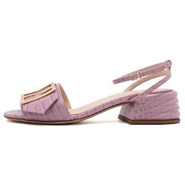 Fendi Rosa Leder-Sandalen mit goldenem FF-Logo