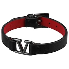 Bracciale con cinturino in pelle con logo signature - Valentino