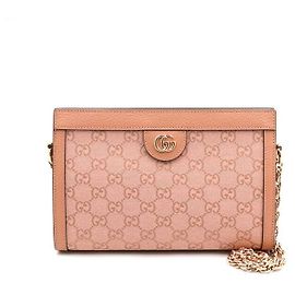 Gucci Pink Jacquard Ophidia Chain Shoulder Bag and Crossbody Bag