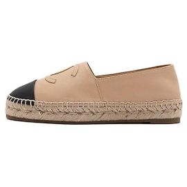 Chanel Zweifarbige Espadrille-Sneaker für Damen aus Lammleder mit CC-Logo