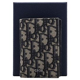 Dior Tarjetero vertical en jacquard Oblique