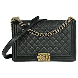 Chanel Borsa Boy Caviar Large Khaki