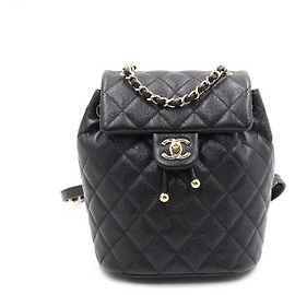 Chanel Piccolo zaino Black Caviar CC Urban Spirit da donna, color oro