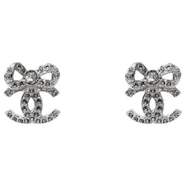 Orecchini Cubic Ribbon CC Argento - Chanel