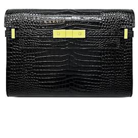 Bolso de hombro Manhattan con grabado de cocodrilo - Saint Laurent