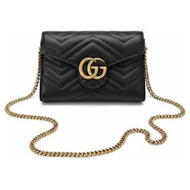 Gucci Marmont Borsa a Tracolla in Pelle Nera