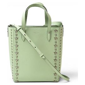 Borsa a tracolla in pelle Jimmy Choo Pegasi N S Peppermint con borchie a stella