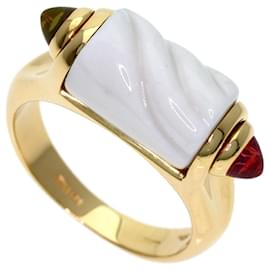 Bvlgari Tronchetto Ring mit Peridot und rosa Turmalin, 18K Gelbgold - Bulgari
