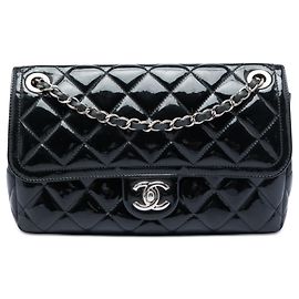 Chanel Black Small Quilted Patent Coco Shine Flap