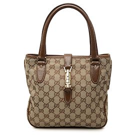 Gucci Jackie Tote aus beigem GG Canvas