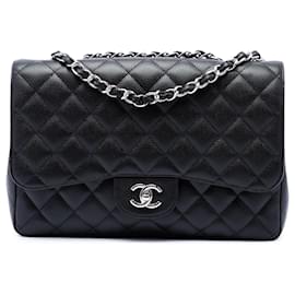 Chanel Black Jumbo Classic Caviar Single Flap