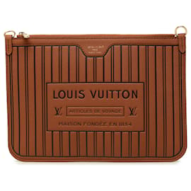 Pochette Louis Vuitton Neverfull Inside Out MM in pelle di vitello marrone