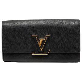 Cartera larga Capucines en cuero Taurillon negro Louis Vuitton