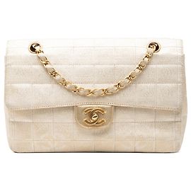 Chanel Gold New Travel Line Medium Metallic Nylon Single Flap