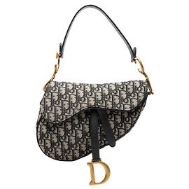 Borsa Saddle in tela Dior Blue Oblique