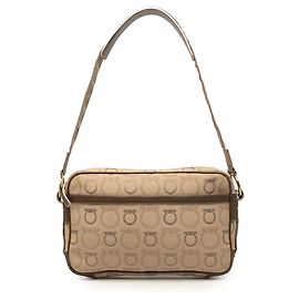 Salvatore Ferragamo Borsa a tracolla Ferragamo in tela Gancini beige