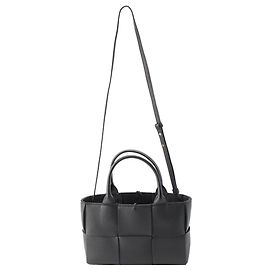 Bottega Veneta Tote Arco Mini in agnello nero con intreccio